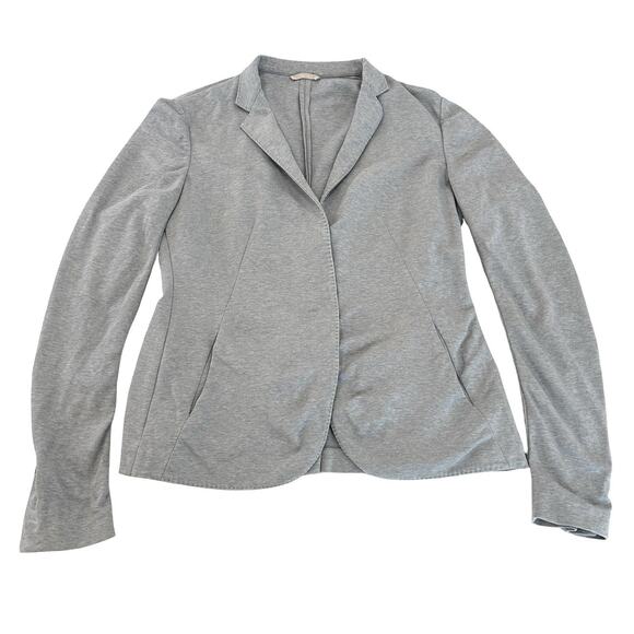 Brunello Cucinelli Unstructured Womens Blazer Jacket Size 46 Gray Cotton Woven - Picture 1 of 8